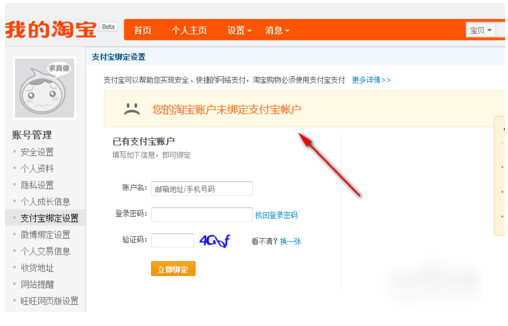 淘宝账号如何与支付宝账号解绑
