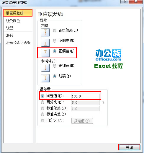 Excel2010图表添加误差线