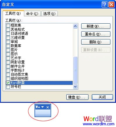 Word2003文档的工具栏添加外部程序