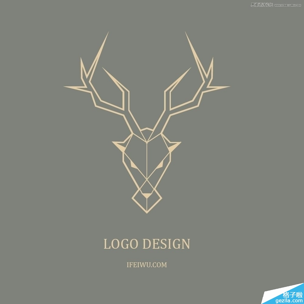 Illustrator绘制简约时尚的鹿形LOGO教程,PS教程,思缘教程网