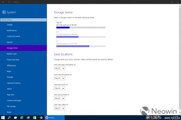 Win10 Build 9901改进Storage Sense存储功能 三联