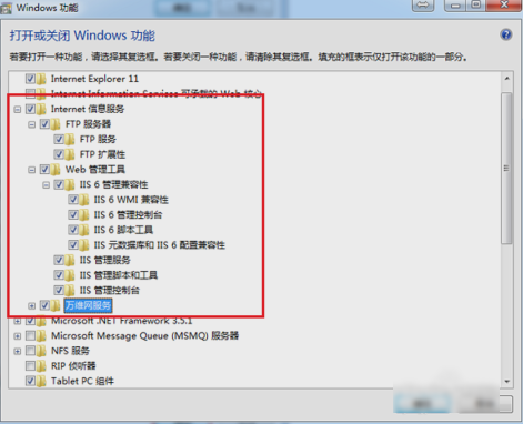 打开信息服务(IIS)管理器